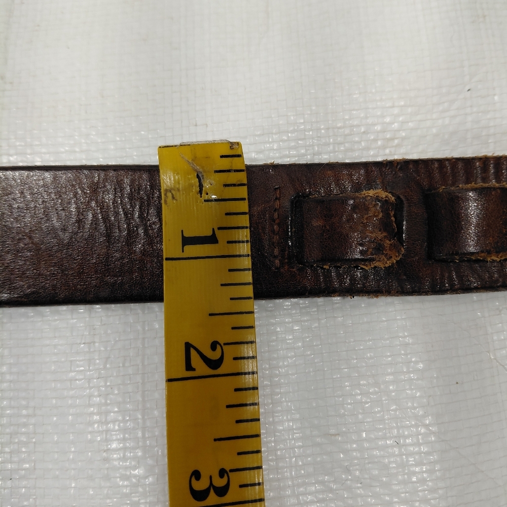 Polo By Ralph Lauren Italian Saddle Leather Brass Clamp Belt View 5